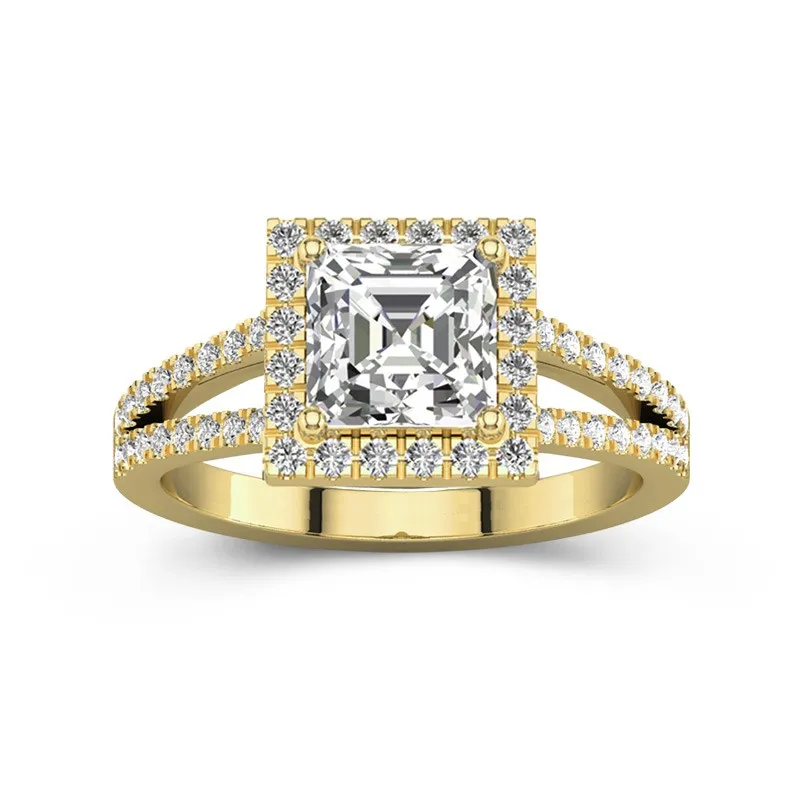 Glory Asscher 1.50ct Moissanite Engagement Ring