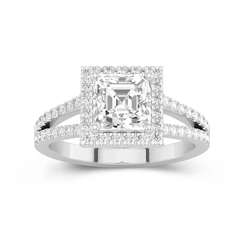 Glory Asscher 1.50ct Moissanite Engagement Ring