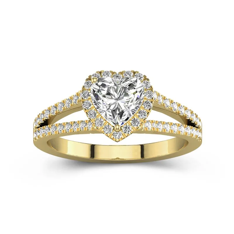 Glory Heart 1.00ct Moissanite Engagement Ring