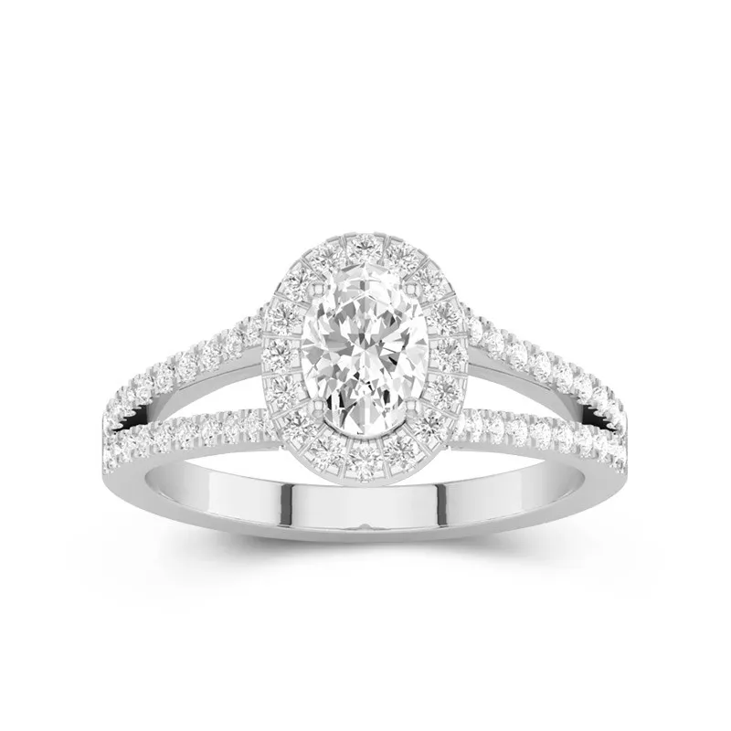 Glory Oval 1.00ct Moissanite Engagement Ring