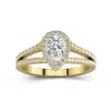 Glory Pear 1.00ct Moissanite Engagement Ring