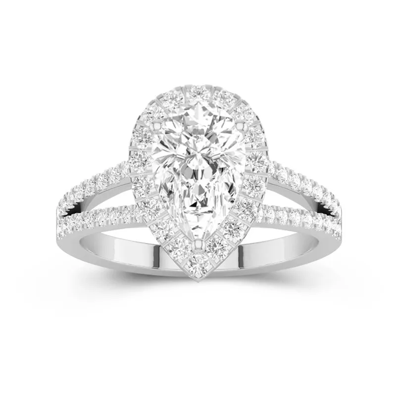 Glory Pear 2.00ct Moissanite Engagement Ring