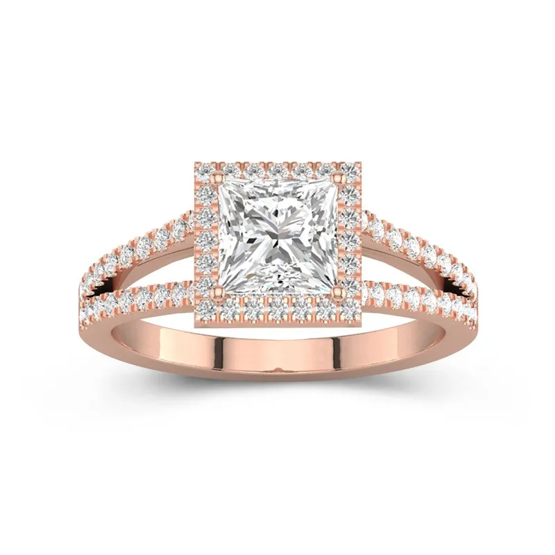 Glory Princess 1.00ct Moissanite Engagement Ring