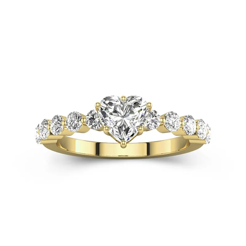 Classic Heart 1.00ct Moissanite Engagement Ring