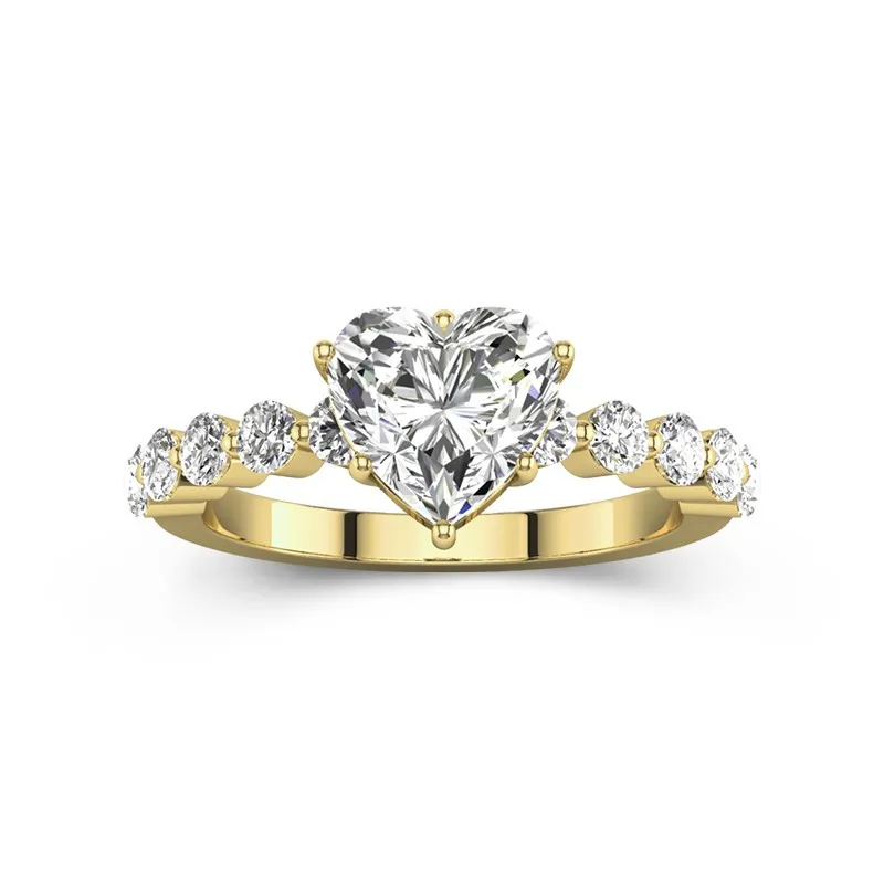 Classic Heart 2.00ct Moissanite Engagement Ring