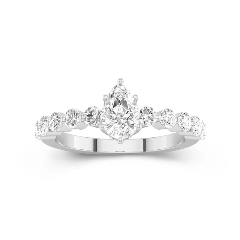 Classic Pear 1.00ct Moissanite Engagement Ring