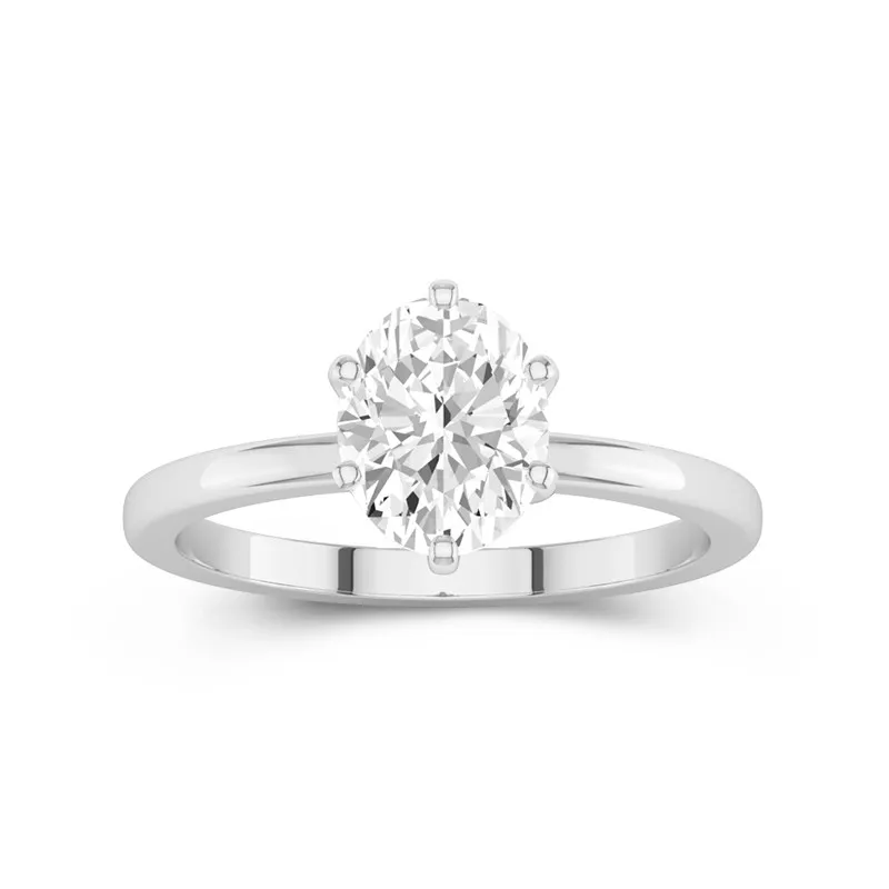 2.00ct Moissanite Engagement Ring 14K White Gold