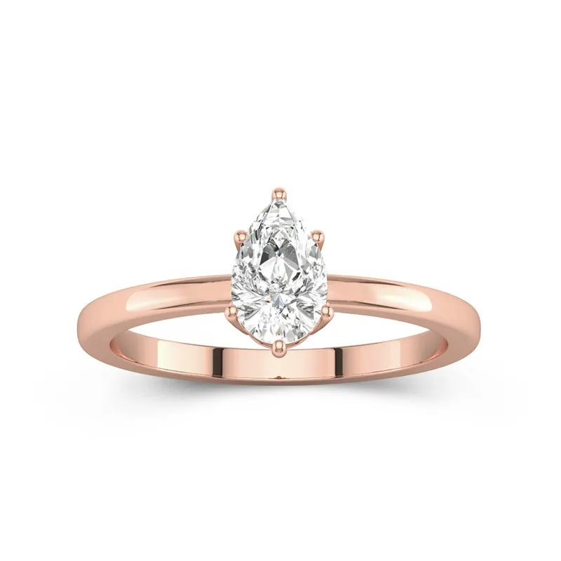 1.00ct Moissanite Engagement Ring 18K Rose Gold