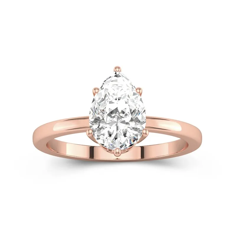 2.00ct Moissanite Engagement Ring 14K Rose Gold