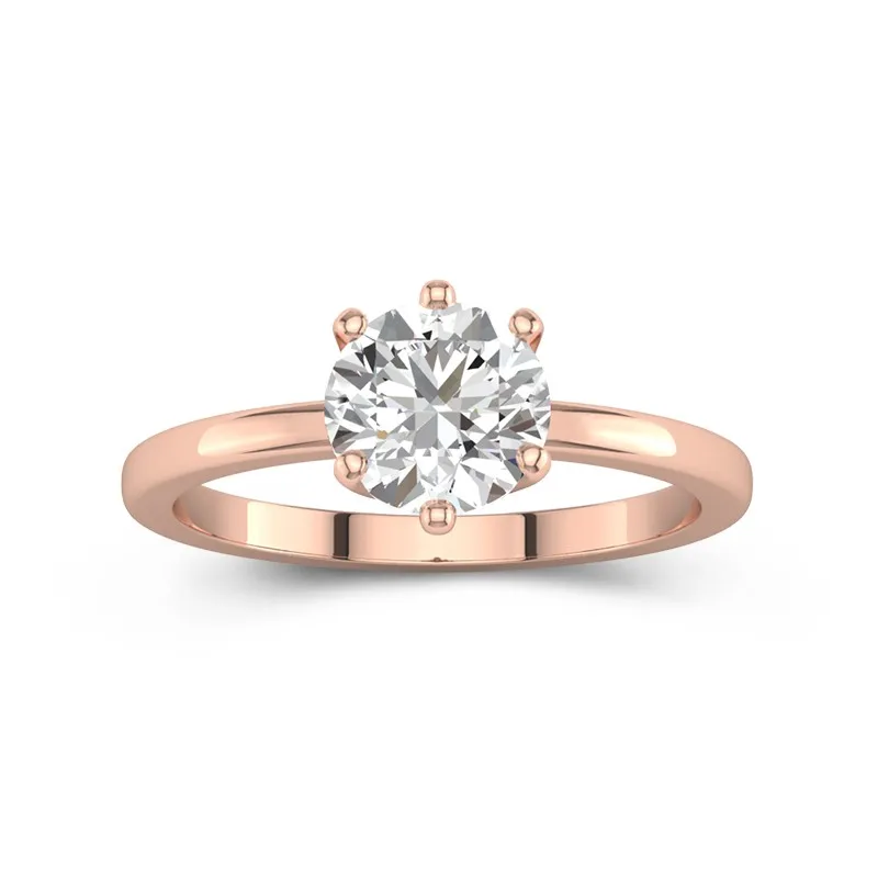 1.50ct Moissanite Engagement Ring 14K Rose Gold