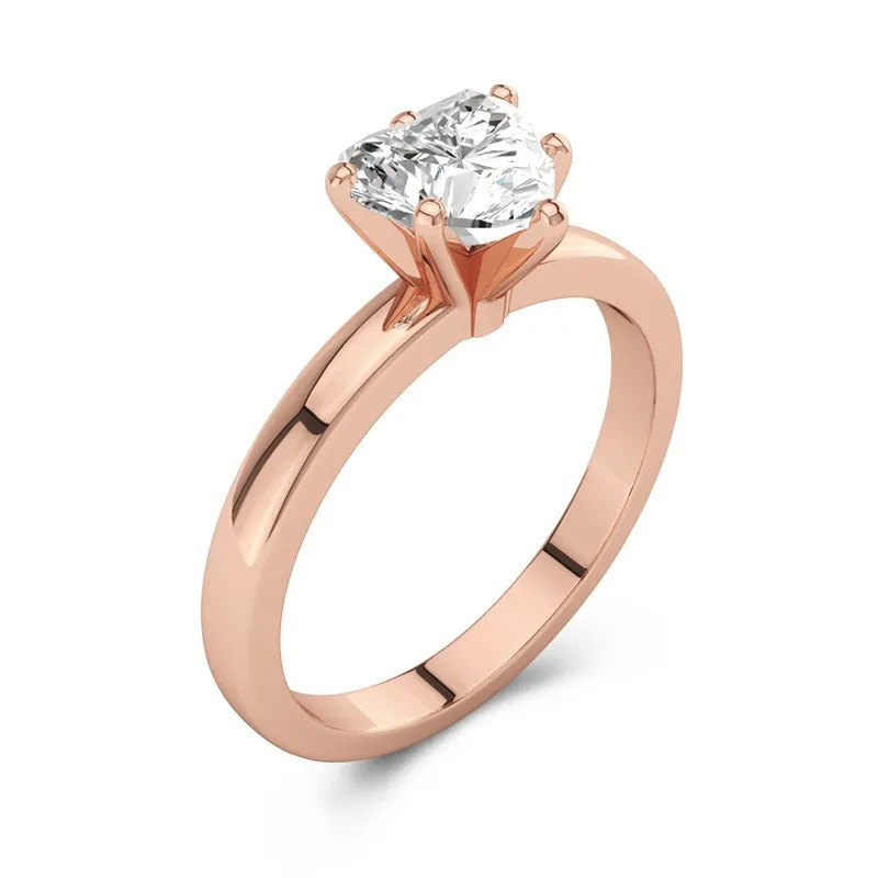 2.00ct Moissanite Engagement Ring 14K Rose Gold