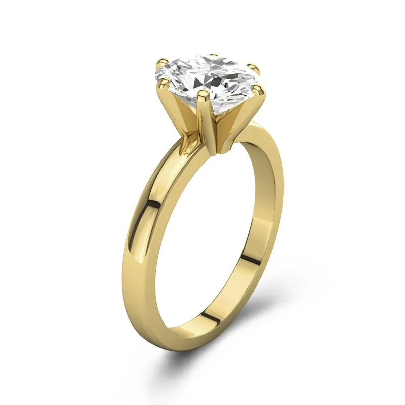 1.00ct Moissanite Engagement Ring 14K Gold