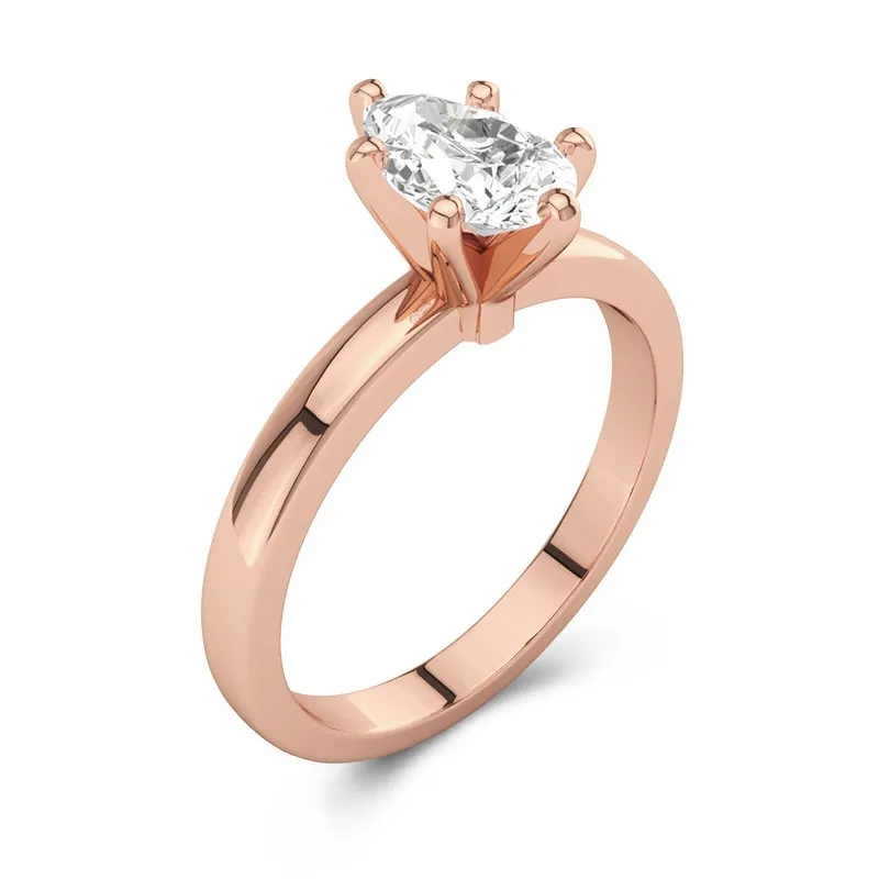 1.00ct Moissanite Engagement Ring 18K Rose Gold