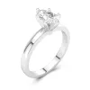 1.00ct Moissanite Engagement Ring 18K White Gold