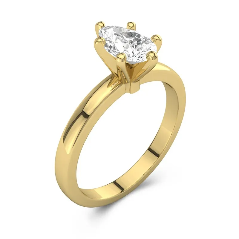 1.00ct Moissanite Engagement Ring 18K Gold