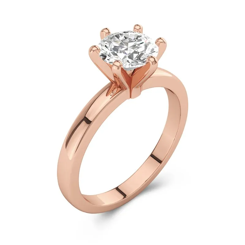 1.50ct Moissanite Engagement Ring 14K Rose Gold