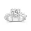 Graceful Asscher 1.50ct Moissanite Engagement Ring