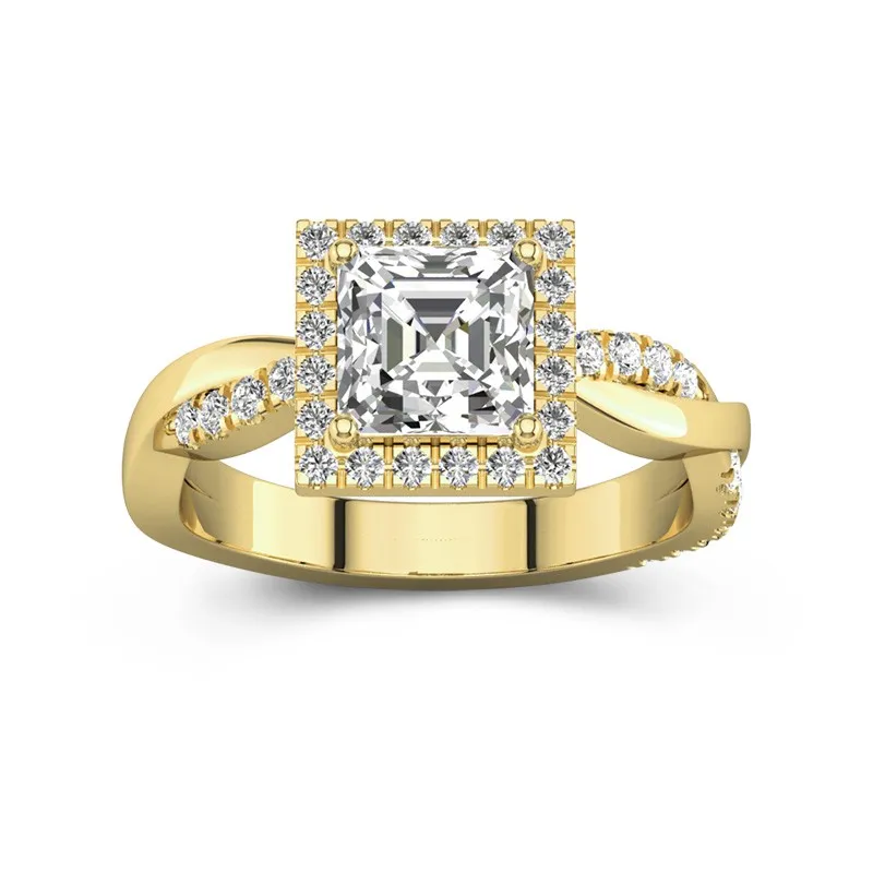 Graceful Asscher 1.50ct Moissanite Engagement Ring