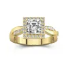 Graceful Asscher 1.50ct Moissanite Engagement Ring