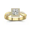 Graceful Asscher 1.00ct Moissanite Engagement Ring