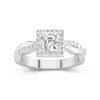 Graceful Asscher 1.00ct Moissanite Engagement Ring