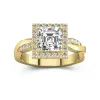 Graceful Asscher 2.00ct Moissanite Engagement Ring