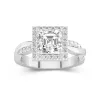 Gracieux Asscher 2.00ct Moissanite Bague de fiançailles