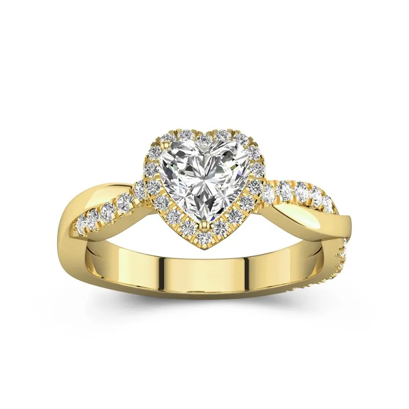 Graceful Heart 1.00ct Moissanite Engagement Ring