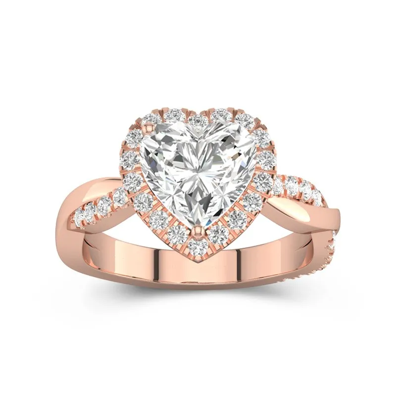 Graceful Heart 2.00ct Moissanite Engagement Ring