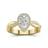 Graceful Pear 1.50ct Moissanite Engagement Ring