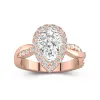 Gracieux Poire 2.00ct Moissanite Bague de fiançailles