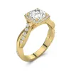 Graceful Asscher 1.50ct Moissanite Engagement Ring