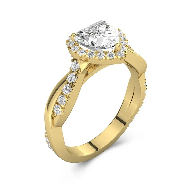 Graceful Heart 1.00ct Moissanite Engagement Ring