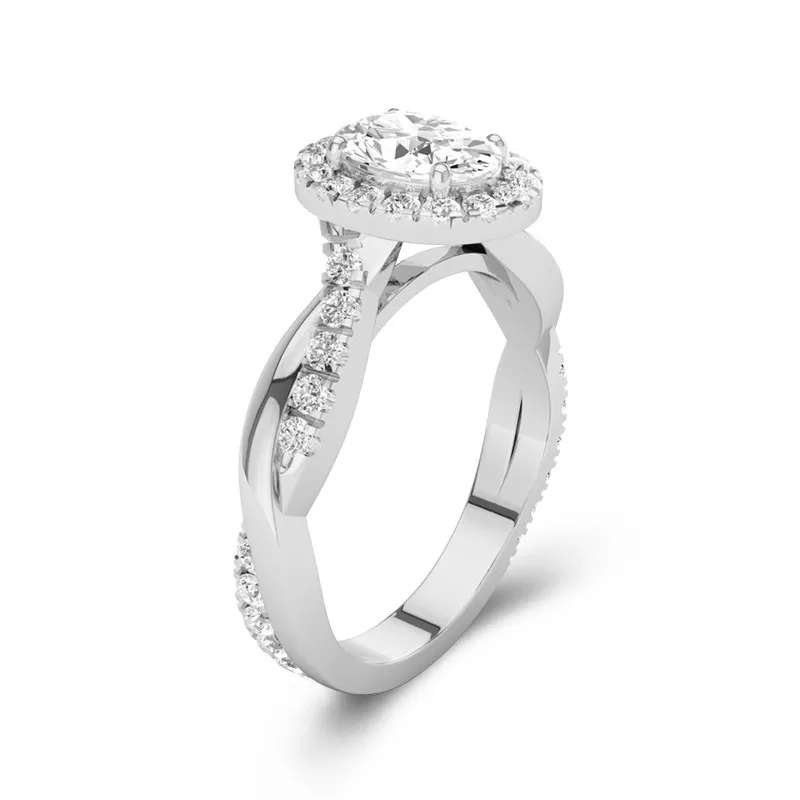 Graceful Oval 1.00ct Moissanite Engagement Ring