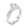 Graceful Pear 2.00ct Moissanite Engagement Ring