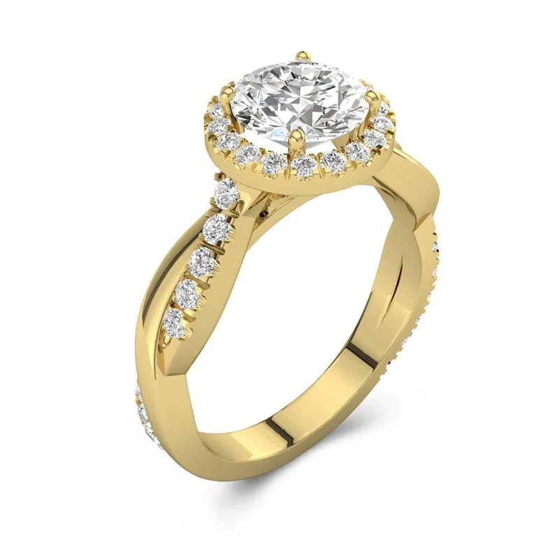 Graceful Round 2.00ct Moissanite Engagement Ring