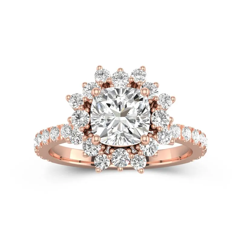 Luxury Cushion 2.00ct Moissanite Engagement Ring