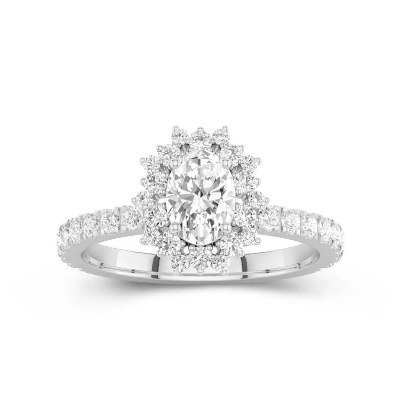 Luxury Oval 1.00ct Moissanite Engagement Ring