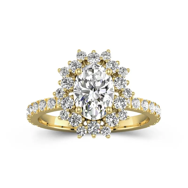 Luxury Oval 2.00ct Moissanite Engagement Ring