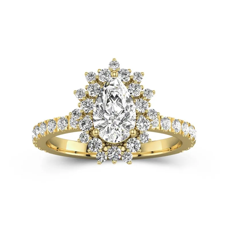 Luxury Pear 1.50ct Moissanite Engagement Ring