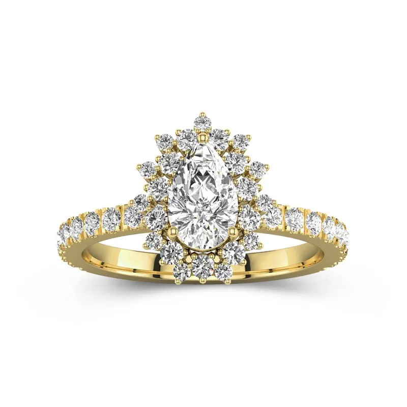 Luxury Pear 1.00ct Moissanite Engagement Ring