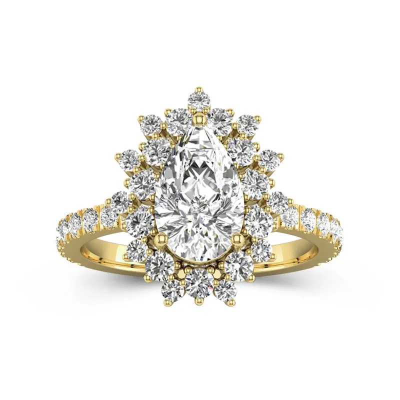 Luxury Pear 2.00ct Moissanite Engagement Ring