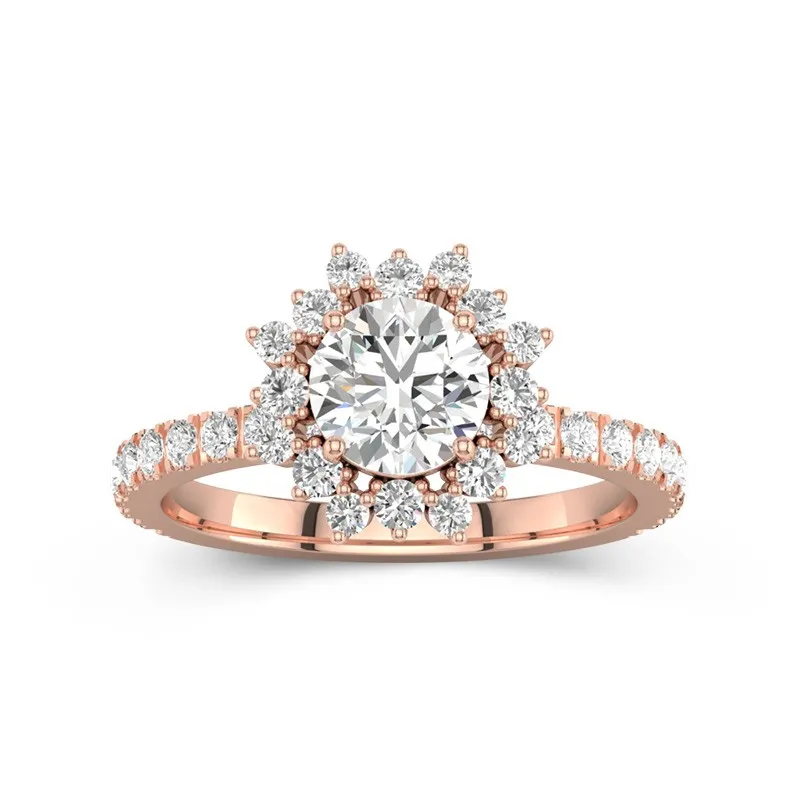 Luxury Round 1.00ct Moissanite Engagement Ring