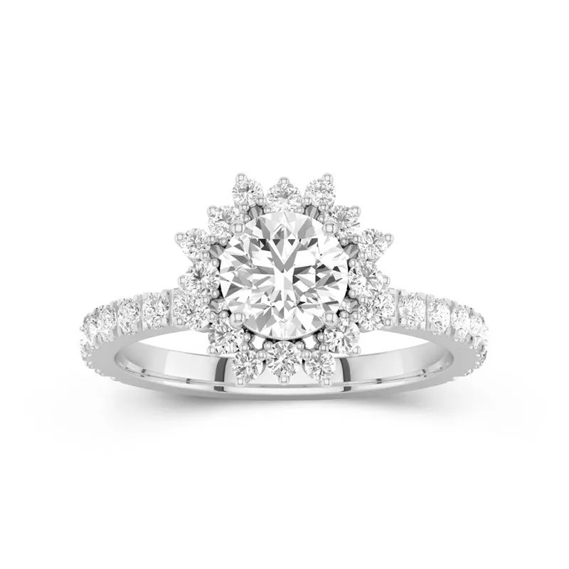 925 Sterling Silver Moissanite Engagement Ring