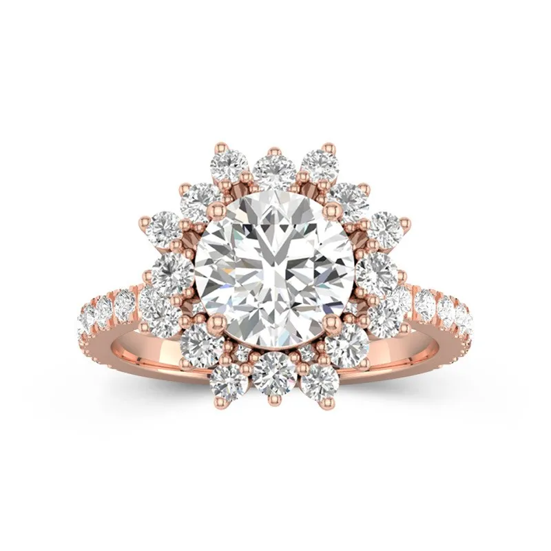 Luxury Round 2.00ct Moissanite Engagement Ring