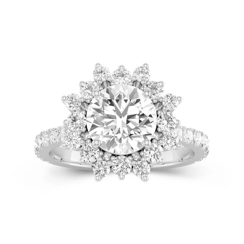 Luxury Round 2.00ct Moissanite Engagement Ring