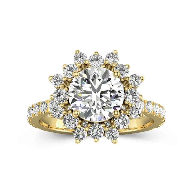 Luxury Round 2.00ct Moissanite Engagement Ring