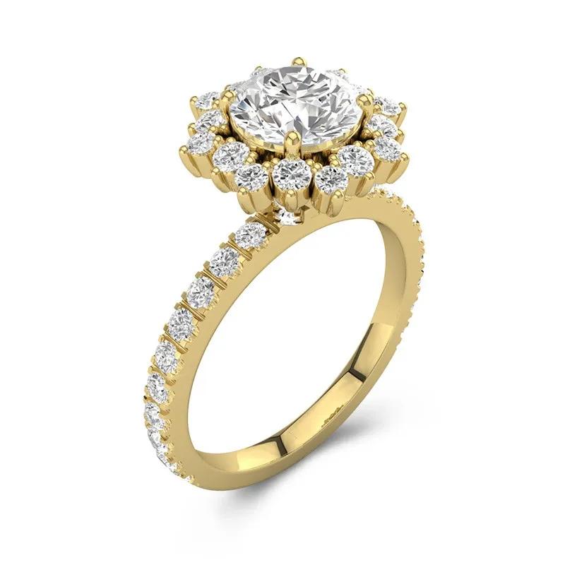 Luxury Round 1.50ct Moissanite Engagement Ring