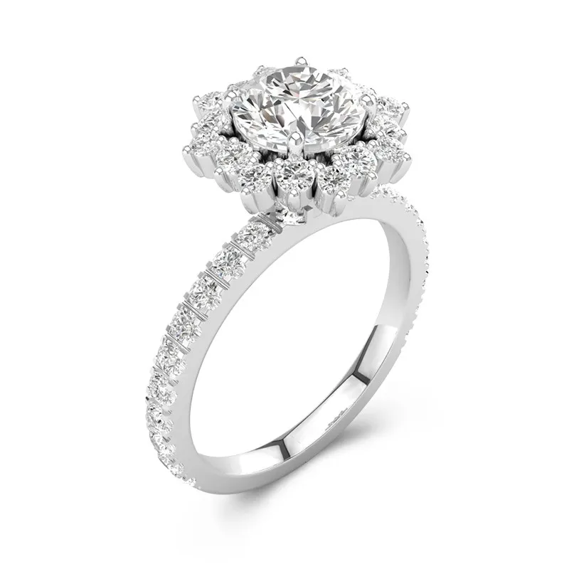 925 Sterling Silver Moissanite Engagement Ring