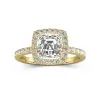 Délicat Asscher 1.50ct Moissanite Bague de fiançailles